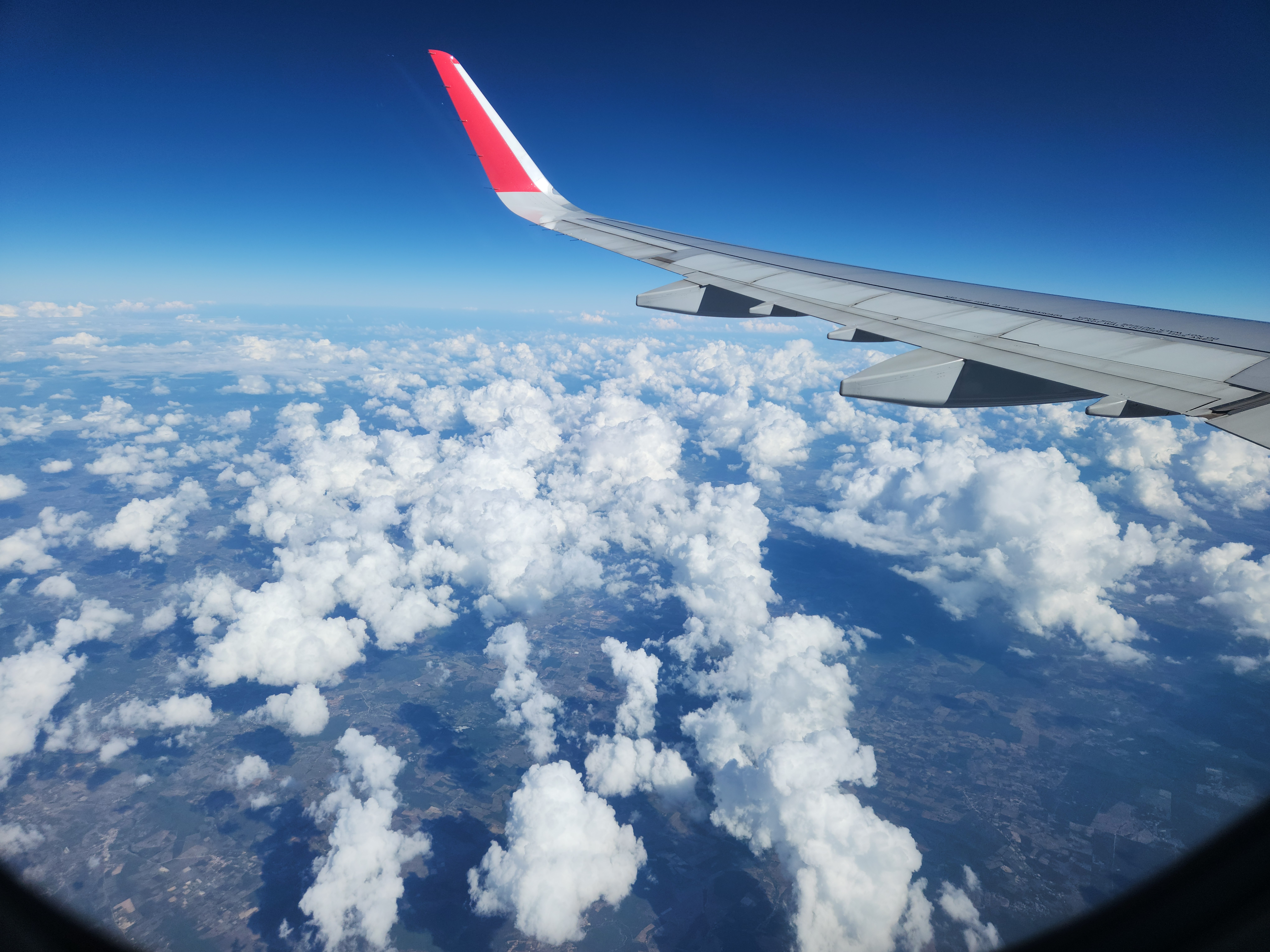 Airplane view while flying over Brazil